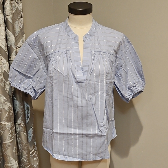 love and promises Tops - Sky Blue Striped Women's Casual Shirt
